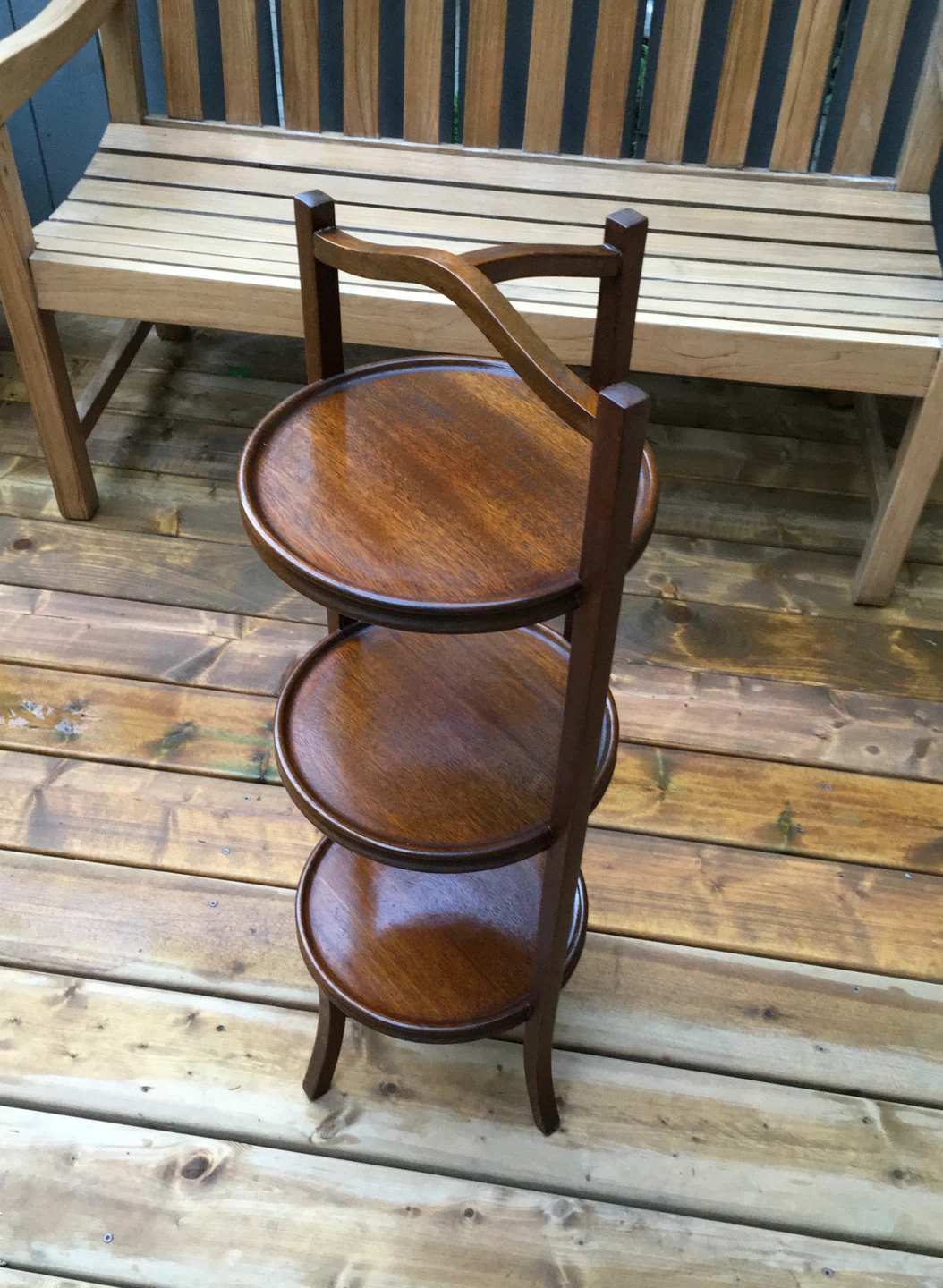 ⭐️ONE Vintage solid mahogany 3 tier stand(Circa 1930’s) - photo 2