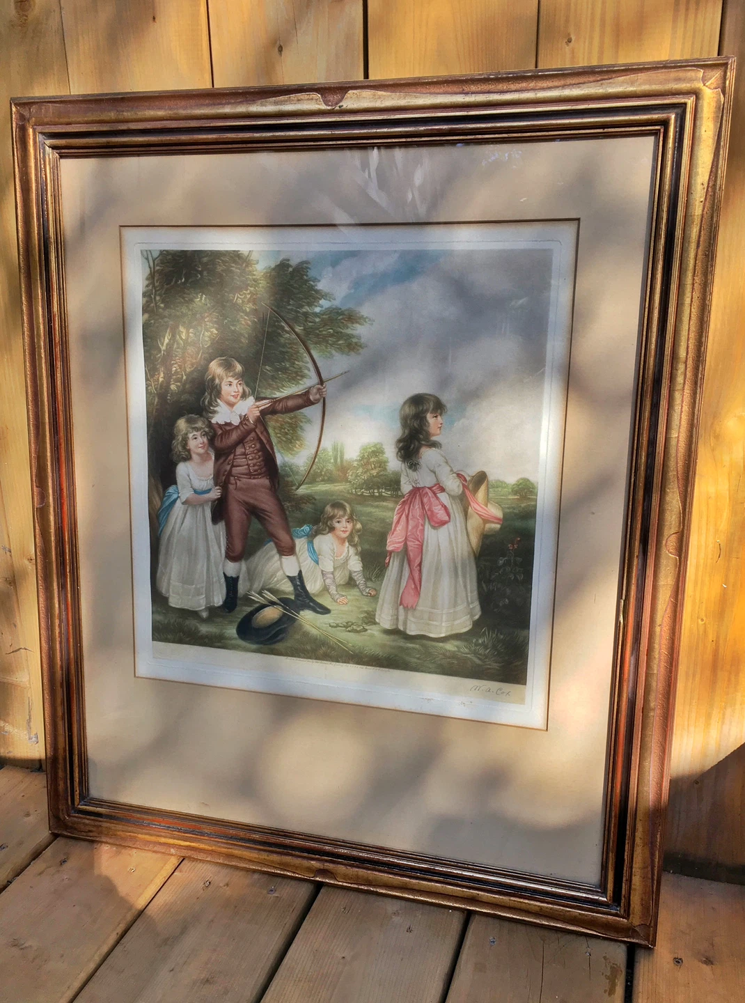 ⭐️Beautiful antique 1914 mezzotint print of an original painting - photo 2