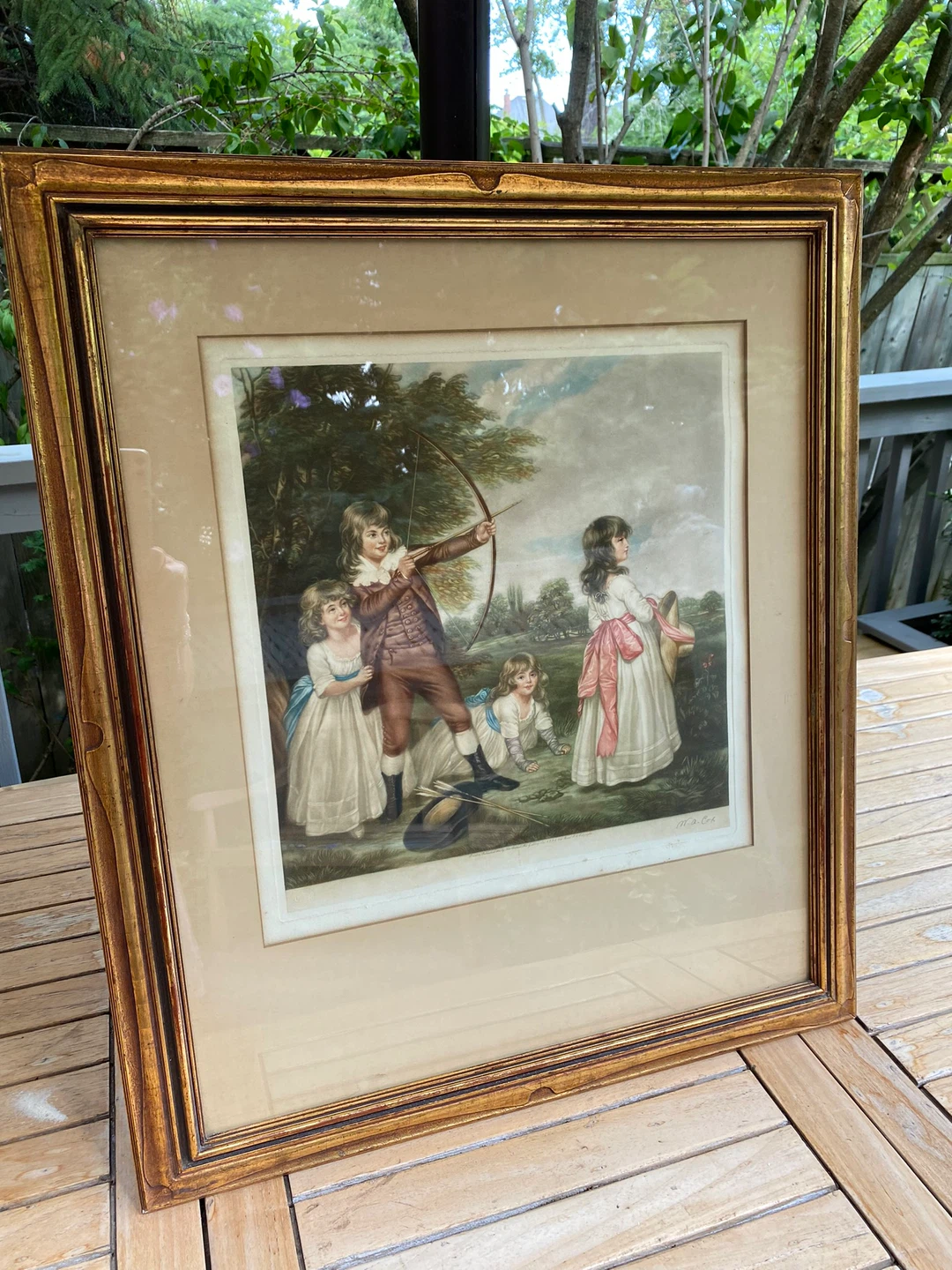 ⭐️Beautiful antique 1914 mezzotint print of an original painting - photo 4