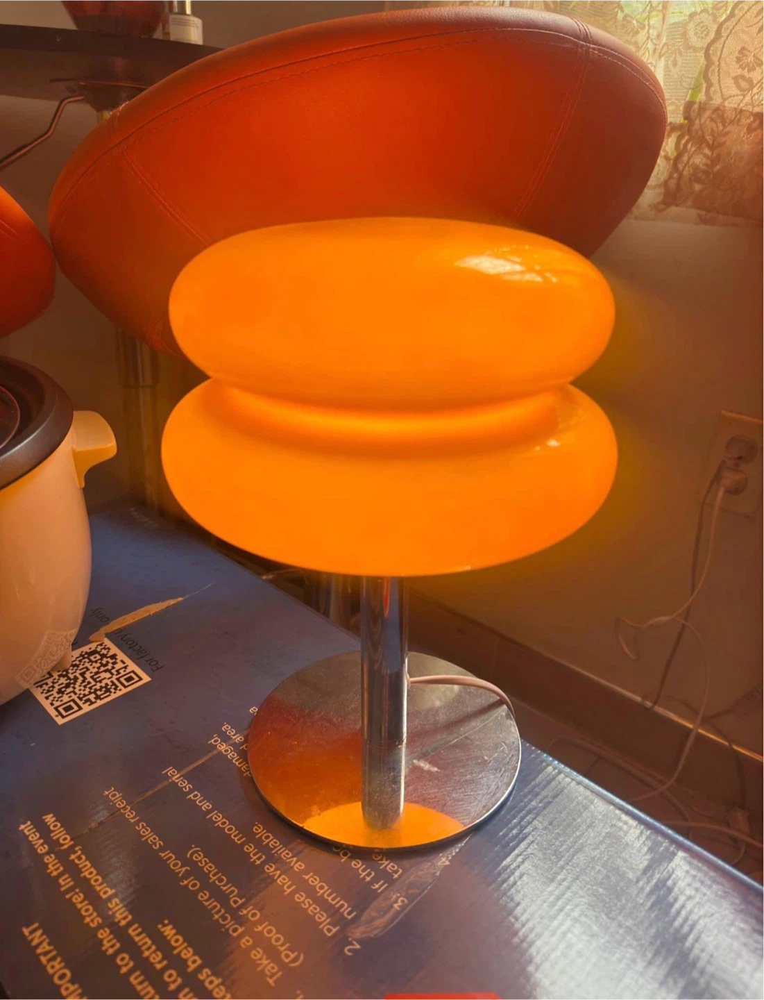 Orange Mushroom Lamp
