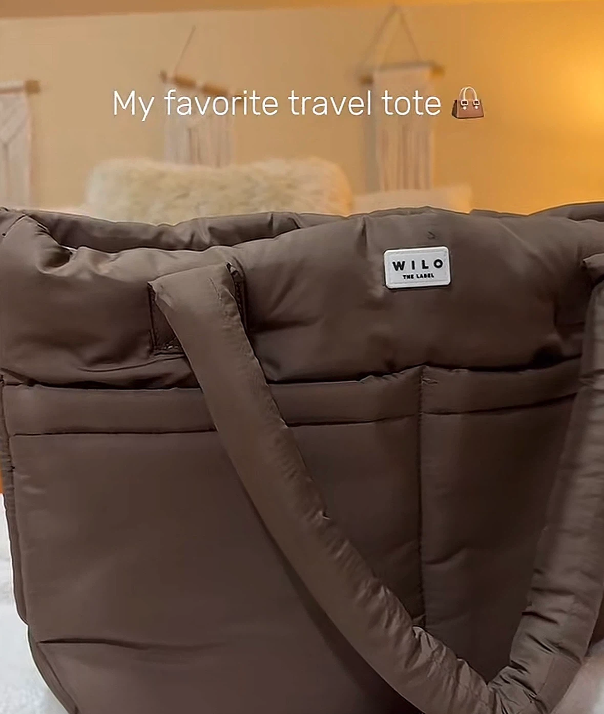 TIKTOK fav! Wilo The Label Brown Puffer Travel Tote Bag