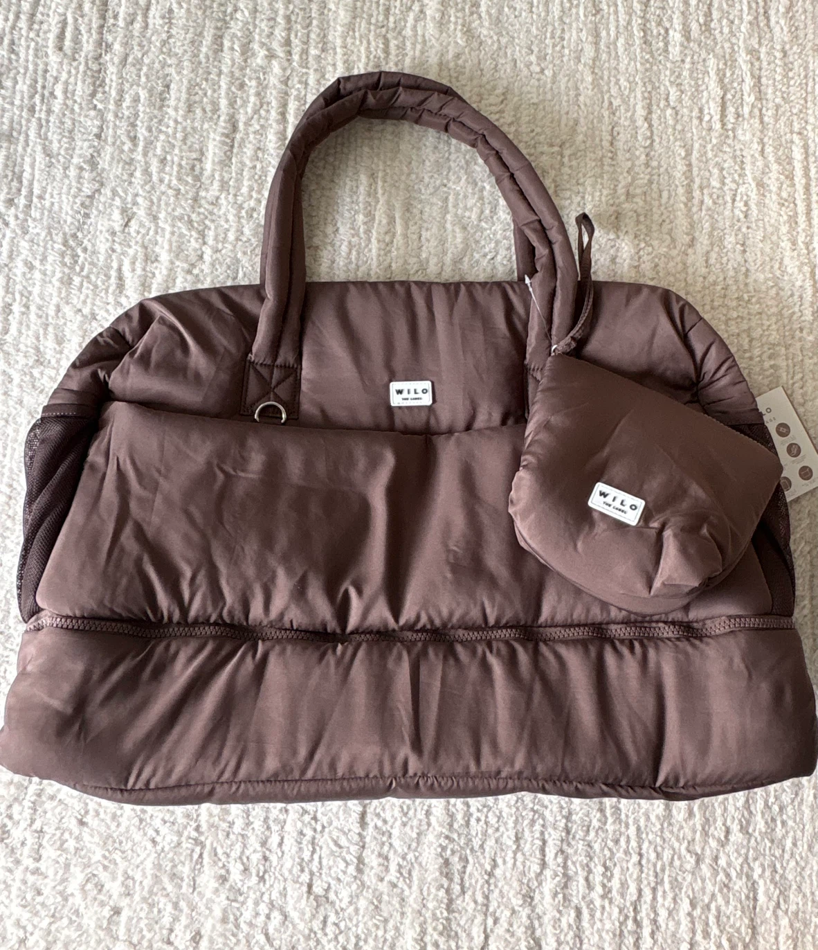 TIKTOK fav! Wilo The Label Brown Puffer Travel Tote Bag - photo 5