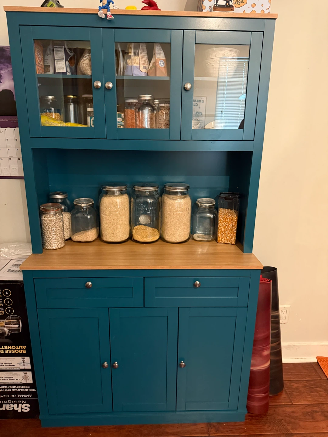 HOMCOM 71" Pantry Cabinet with Microwave Space Buffet Hutch - photo 2