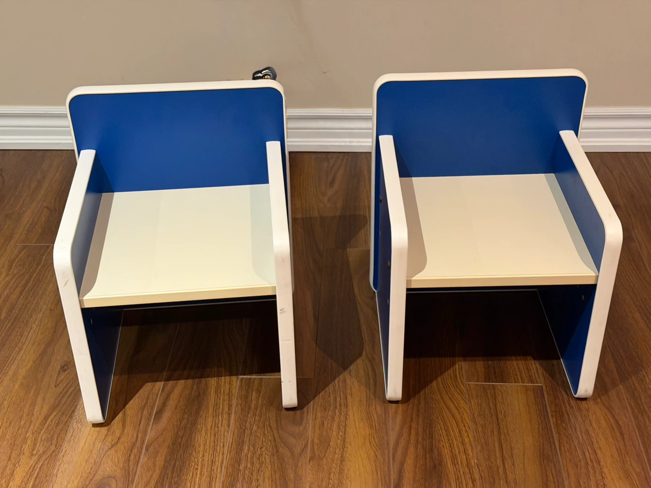 Cubed wood chairs for Toddlers, for daycare / nursery school