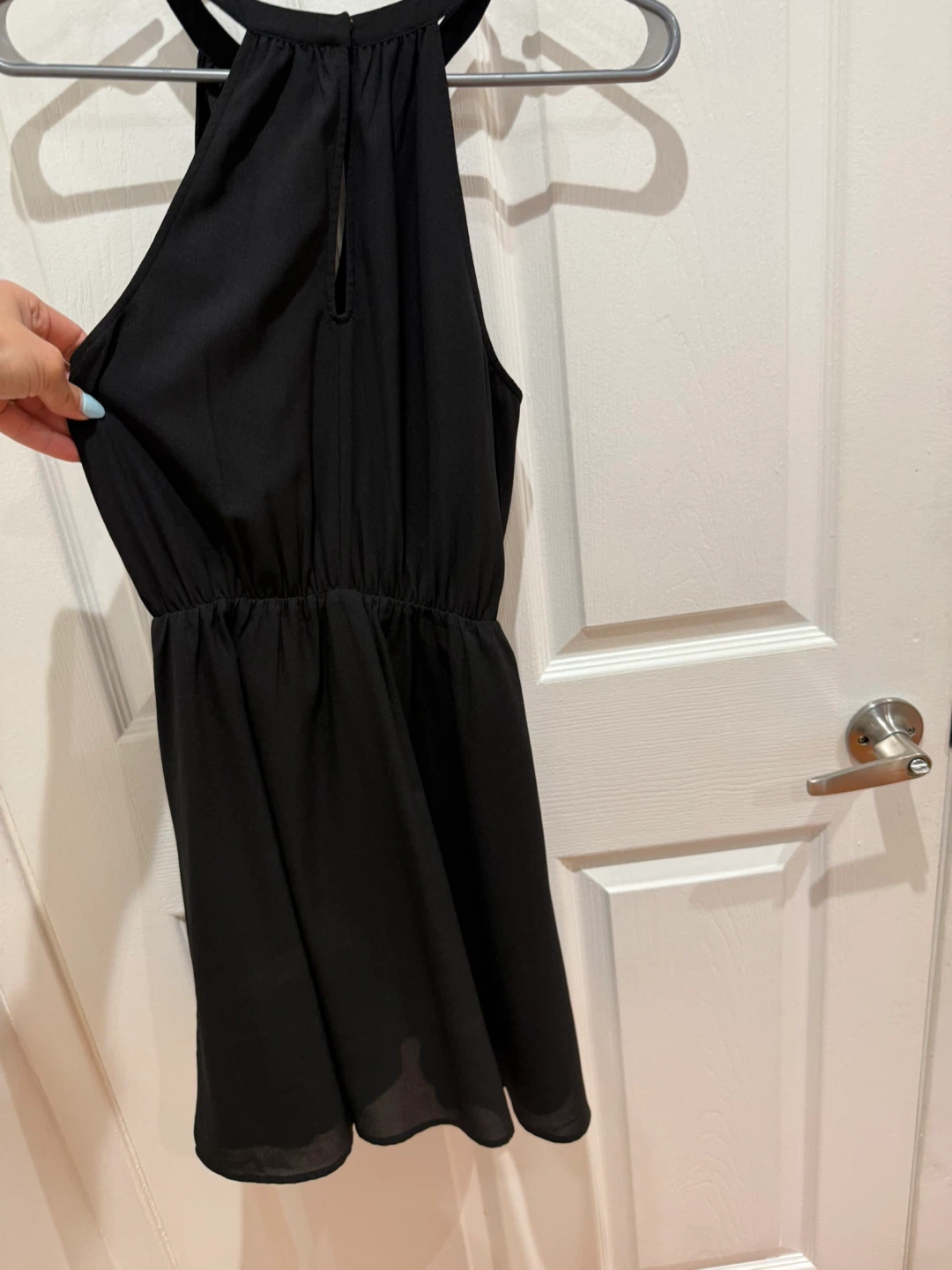 Black Halter Neck Mini Dress - photo 2