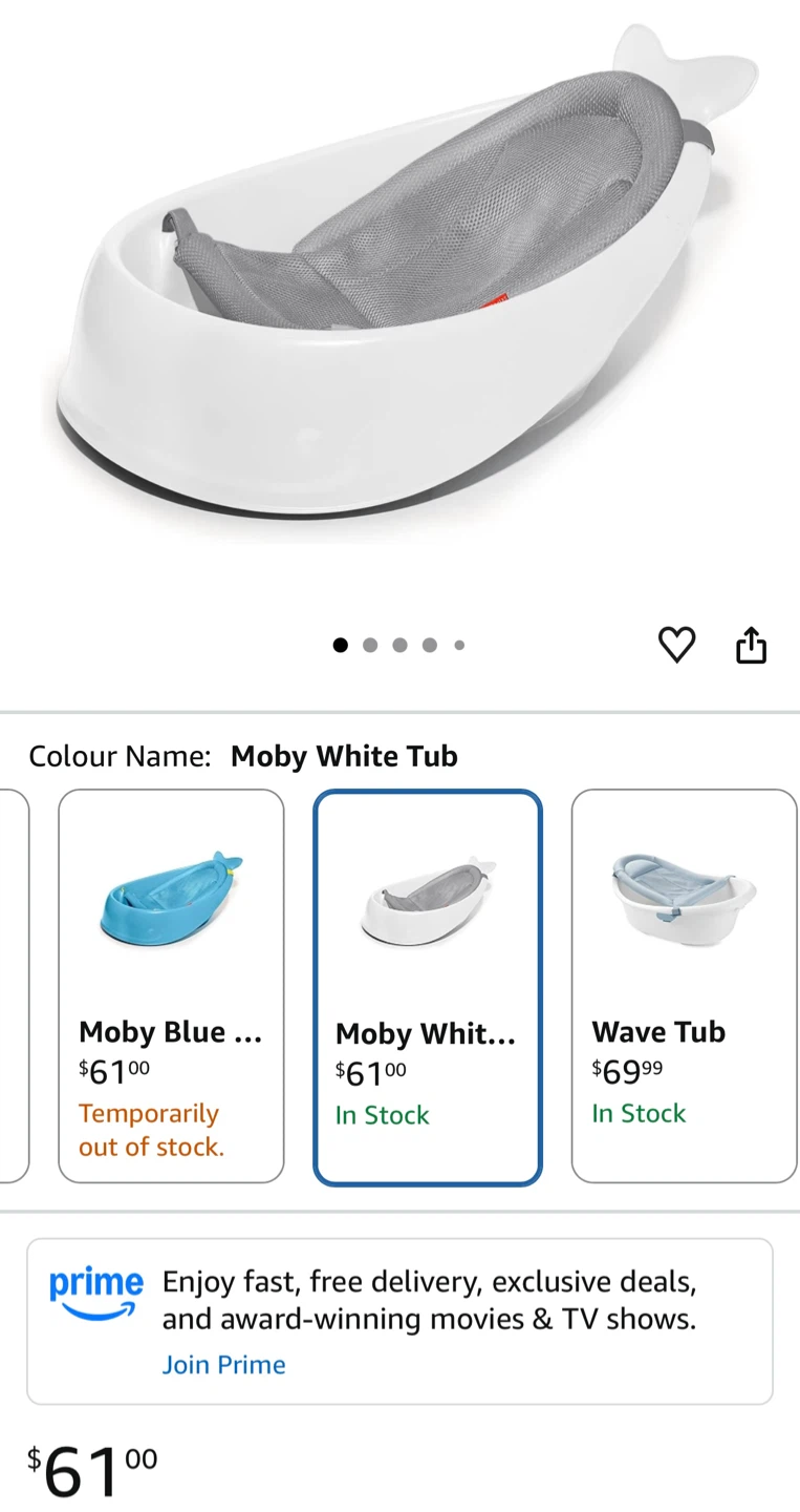 Skip Hop Moby Baby Bath Tub