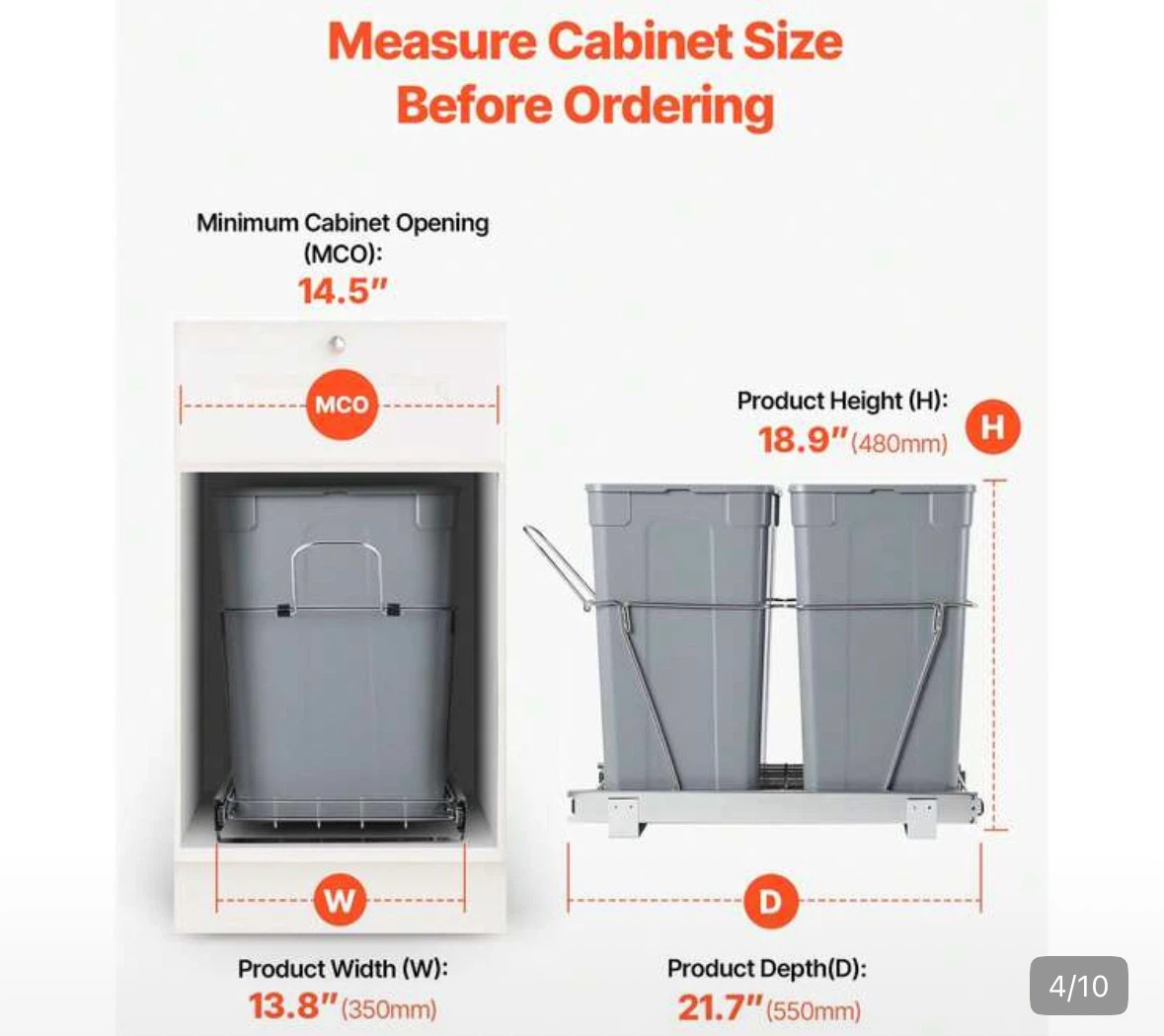 Double Pull-Out Trash Can System – NEW – - photo 4