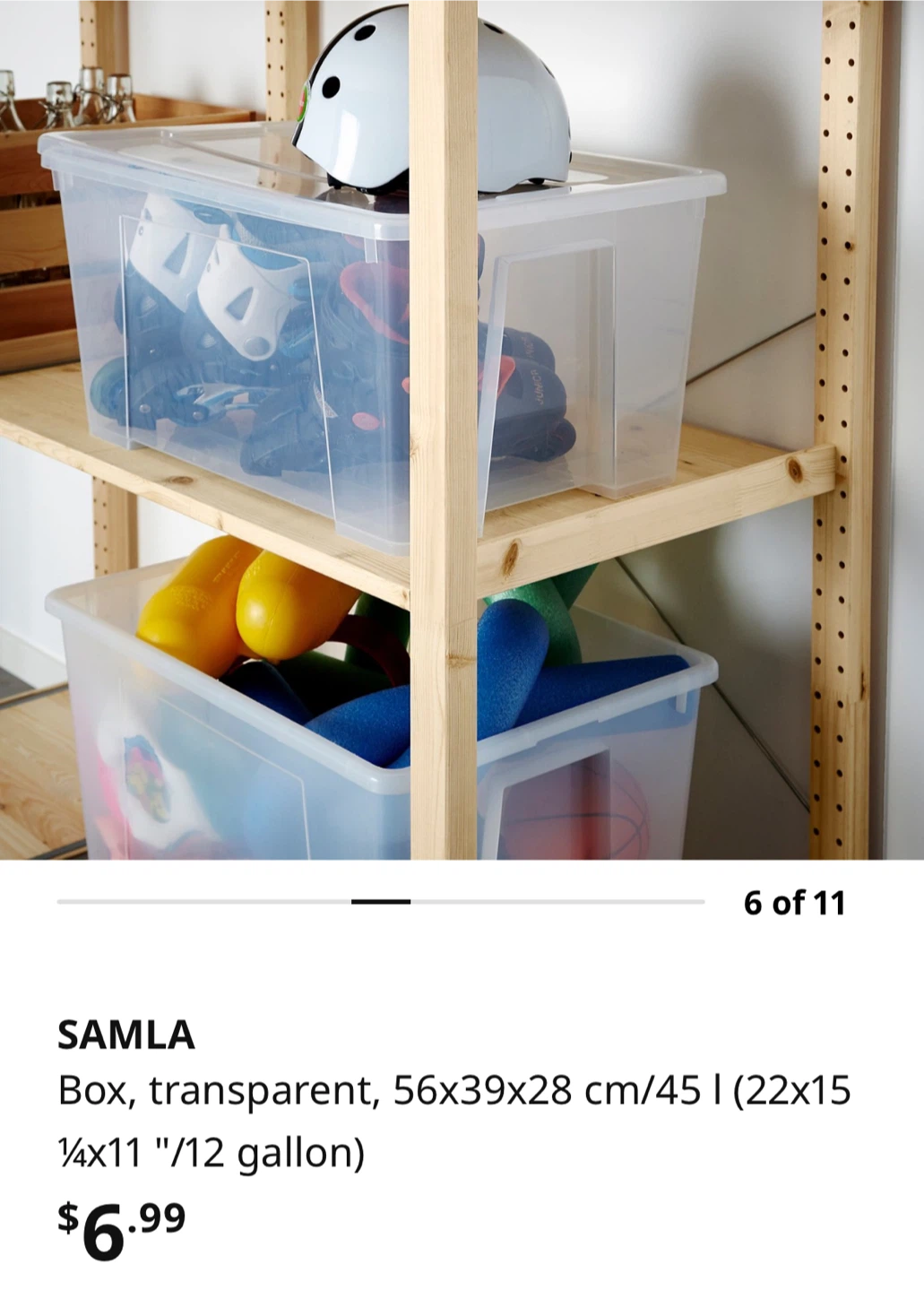 IKEA SAMLA Transparent Storage Box 45L