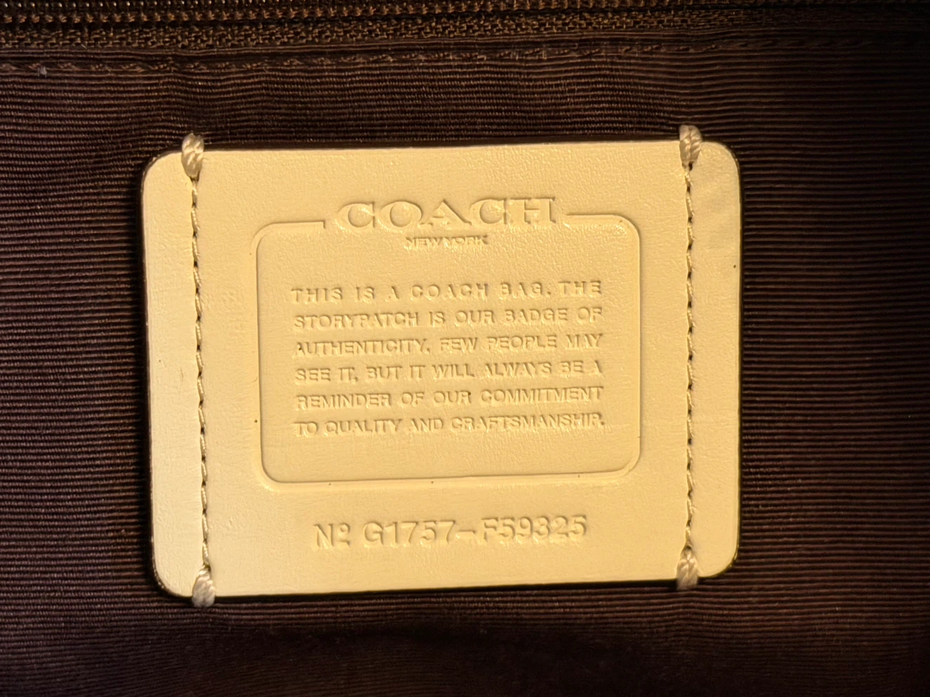 Authentic Coach Lenox Satchel, White Pebbled Leather - F59325 - photo 5