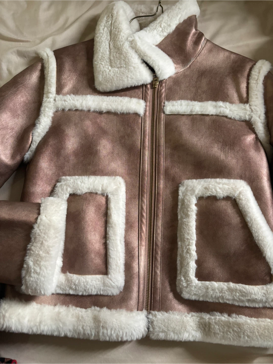 French Connection Women's Faux Shearling Lined Jacket