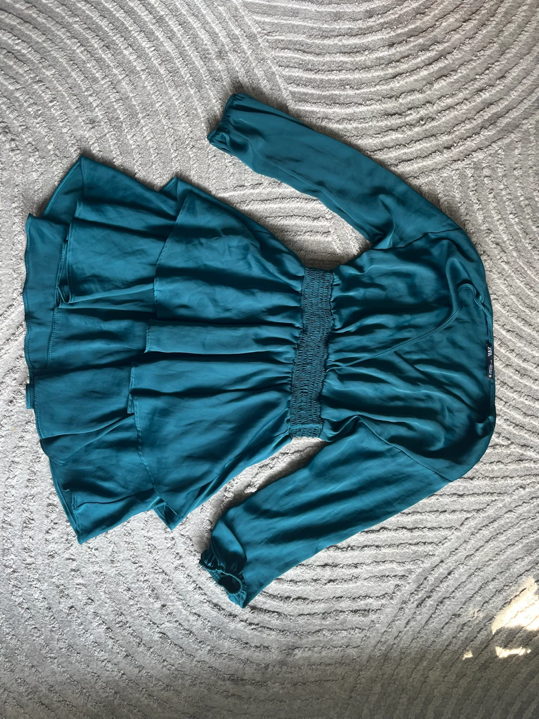 Zara Teal Ruffled Mini Dress - photo 2