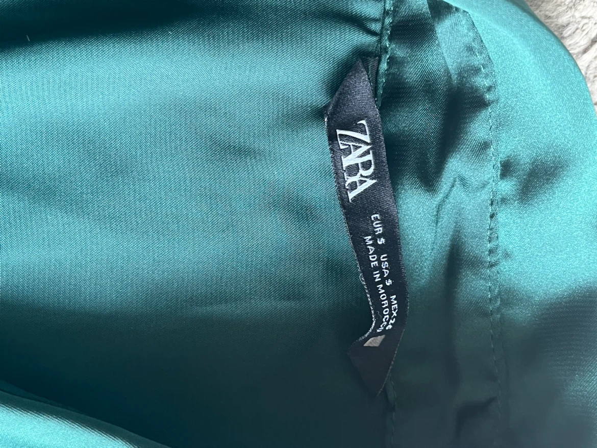 Zara Satin Shirt Emerald Green Size S - photo 3