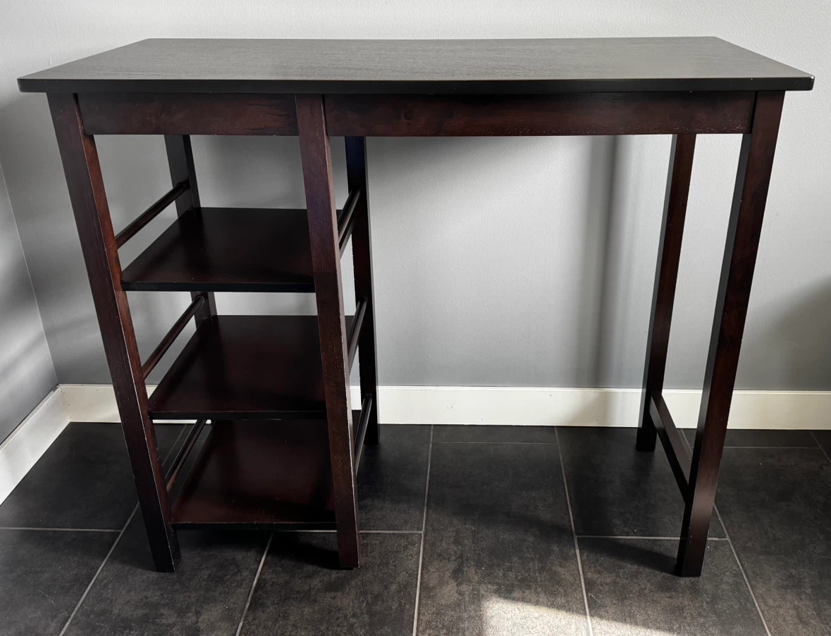 Dark Wood Counter Height Table Set - photo 2