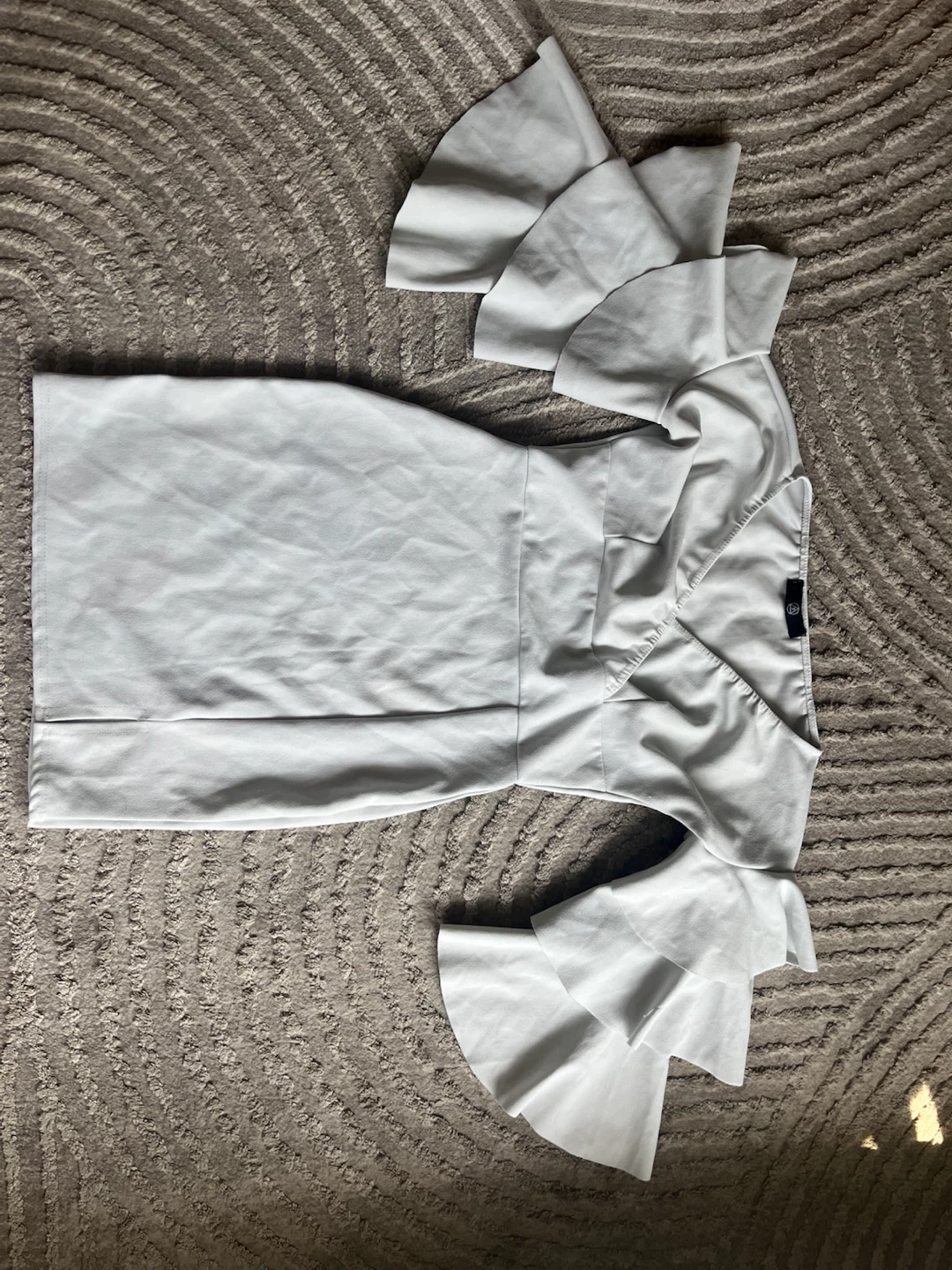 Missguided White Ruffle Sleeve Mini Dress