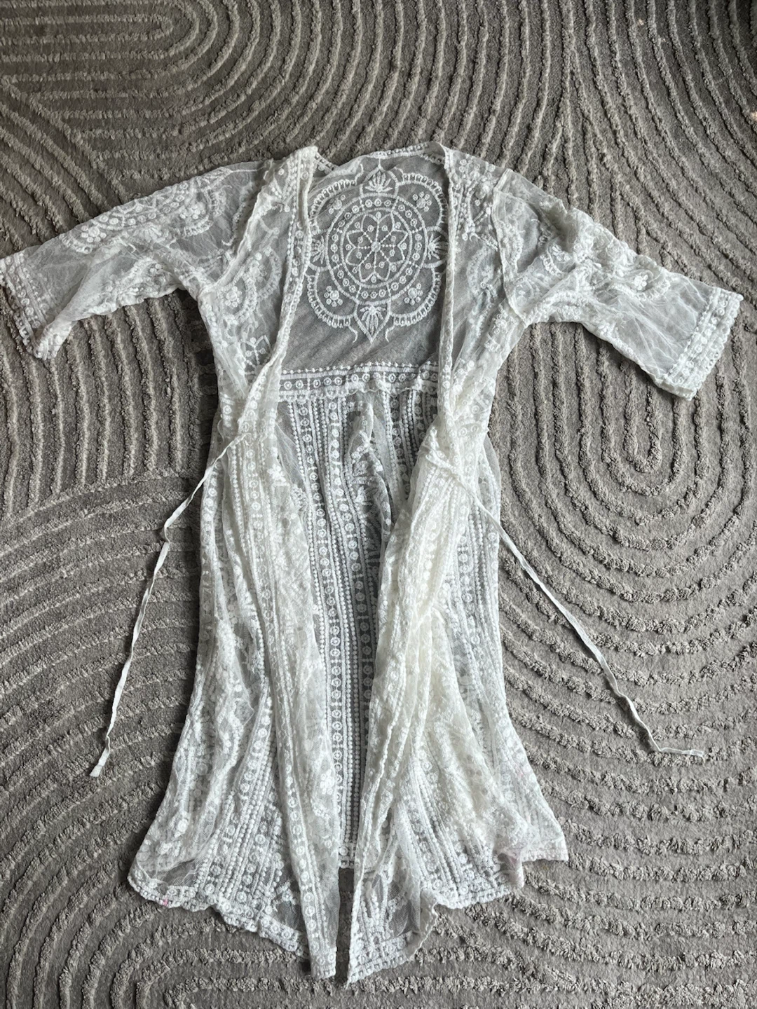 White lace duster kimono