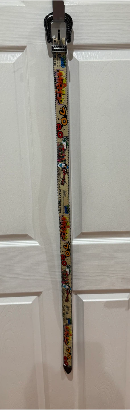 Embellished Belt with Cartoon Graphics