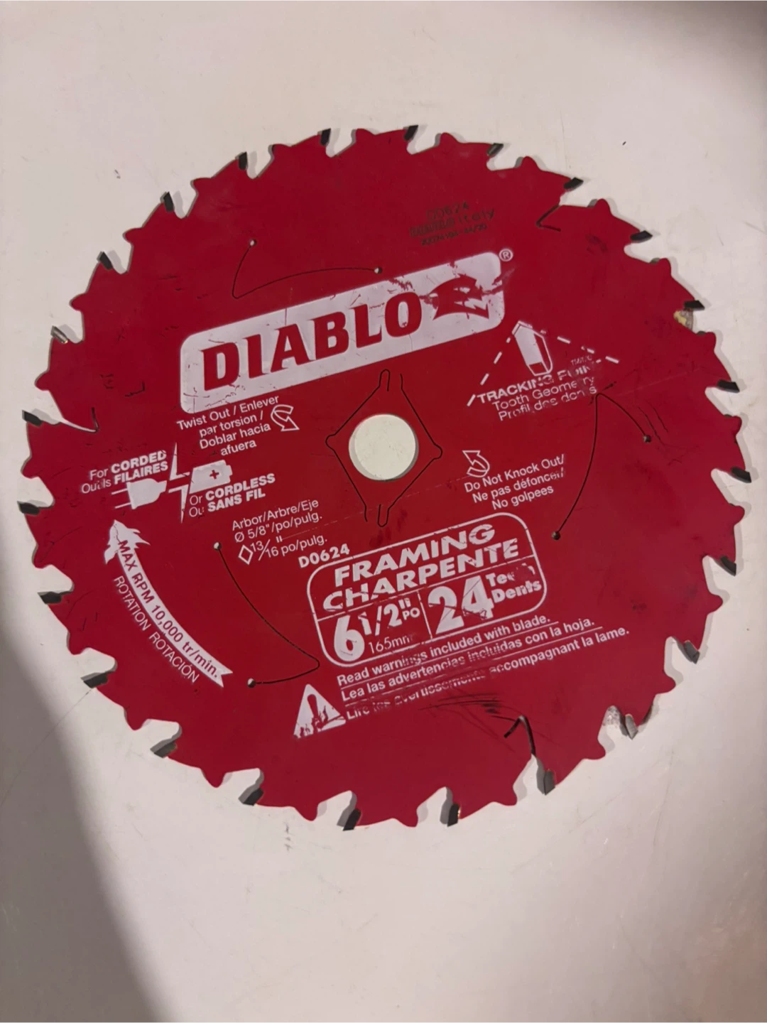 Diablo 6 1/2 inch Framing Saw Blade D0624