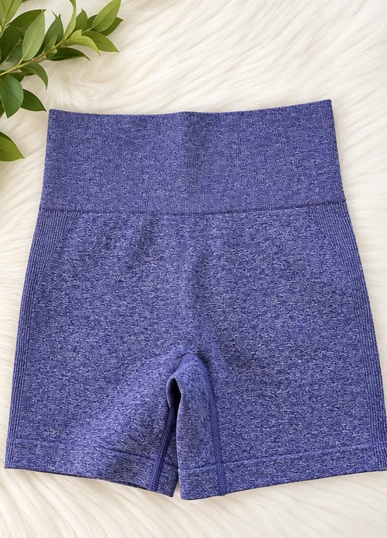 Women’s Purple High-Waisted Scrunch Butt Workout Shorts Size S