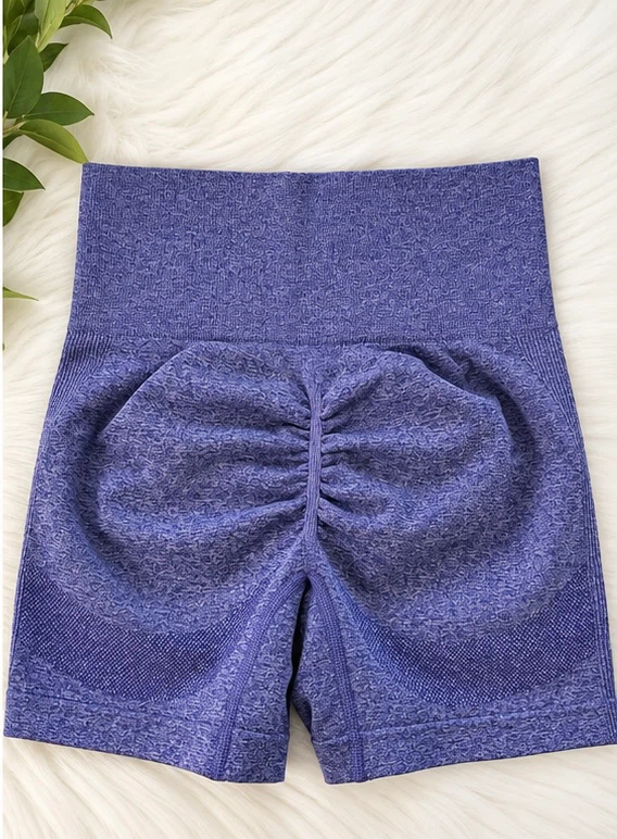 Women’s Purple High-Waisted Scrunch Butt Workout Shorts Size S - photo 2