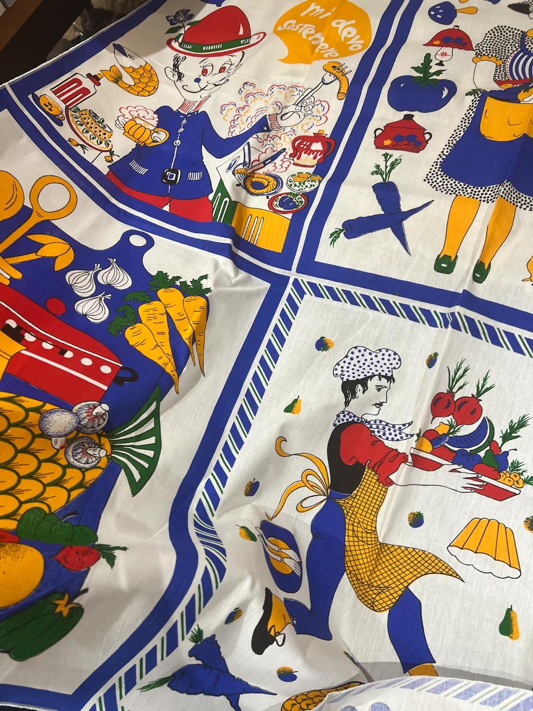 Vintage Italian-themed cotton kitchen towel - photo 5