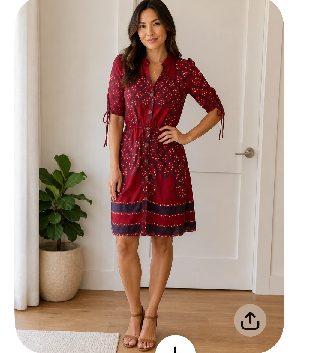Banana Republic Red Patterned Dress