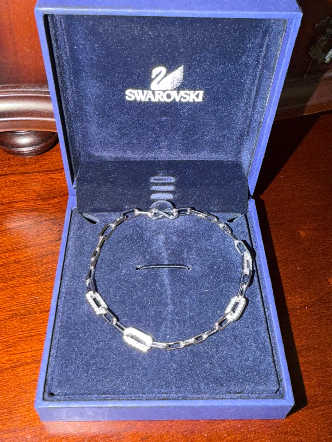 Swarovski bracelet Silver-Tone Crystal Link Bracelet, 8 inch
