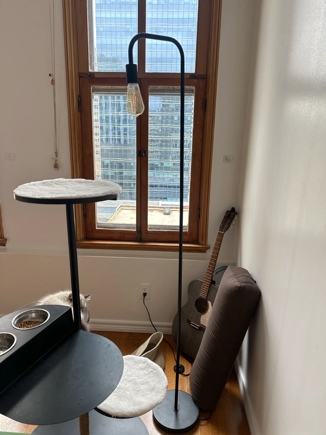 Black Modern Style Floor Lamp and table lamp - photo 2