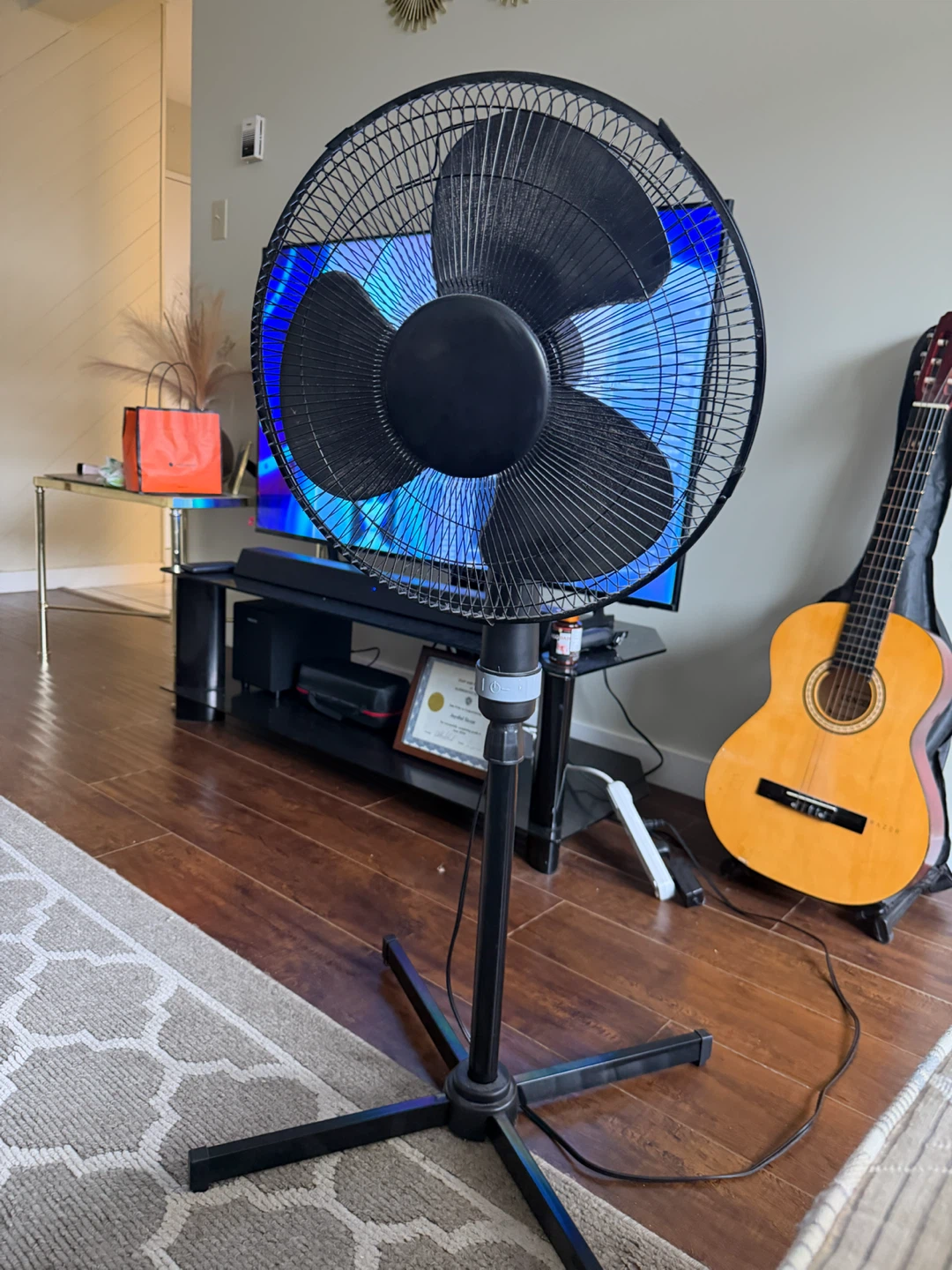 Black Standing Pedestal Fan