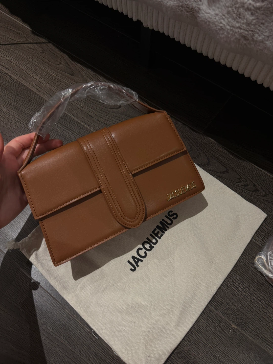 Jacquemus Brown Leather Handbag with Dust Bag