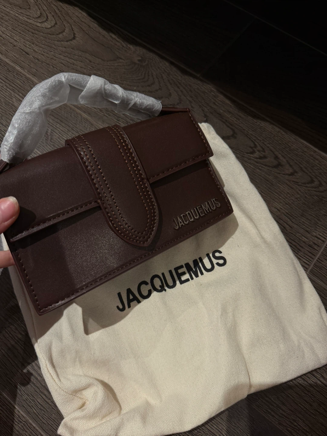 Jacquemus Brown Leather Wallet on Chain - photo 2