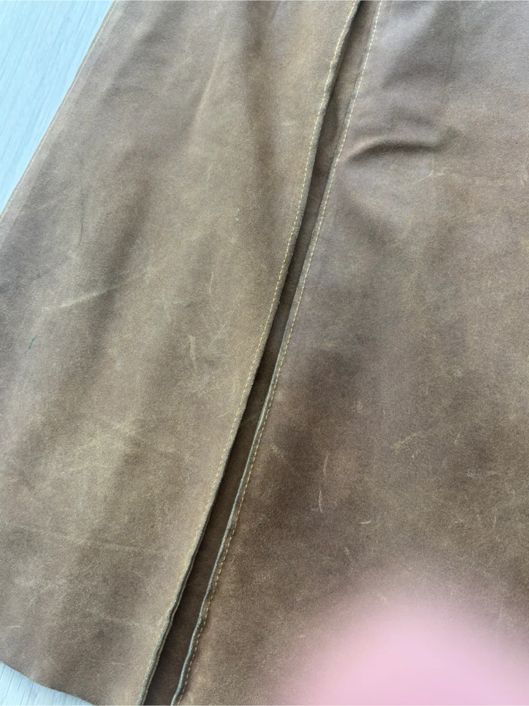 Miu Miu box pleat distressed leather skirt - photo 2