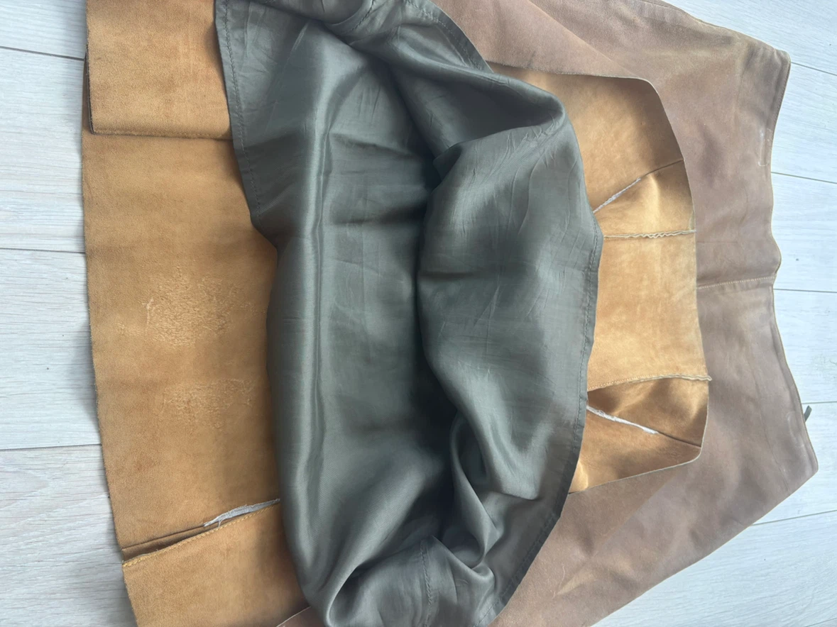Miu Miu box pleat distressed leather skirt - photo 5