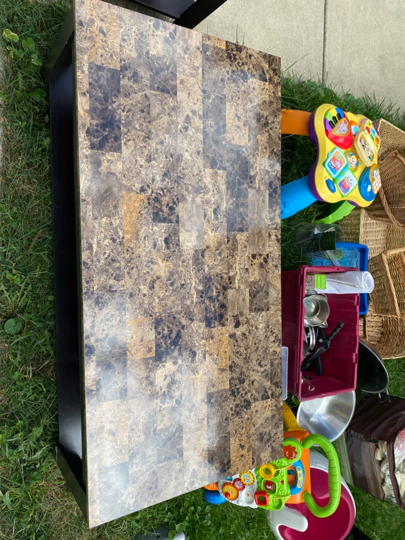 2-Piece Faux Marble Table Set - photo 2