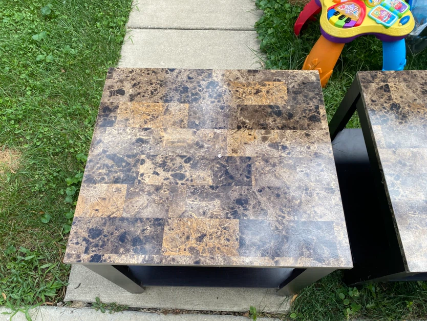 2-Piece Faux Marble Table Set - photo 4