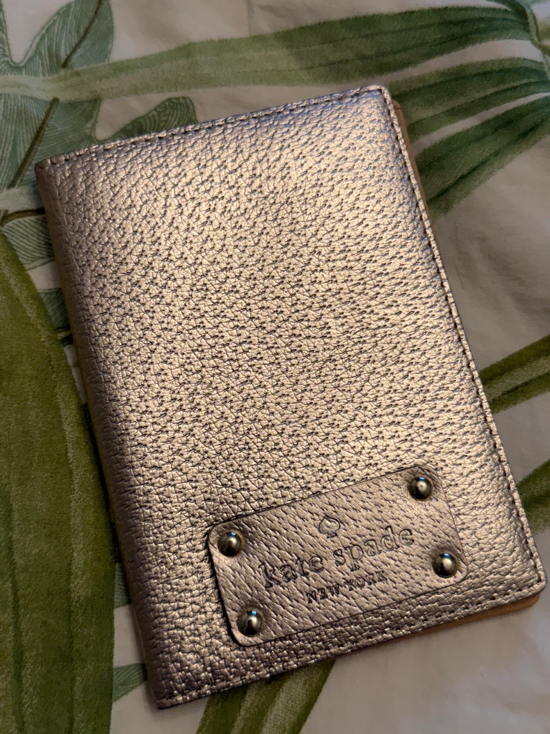 Kate spade metallic rose gold passport cover / holder