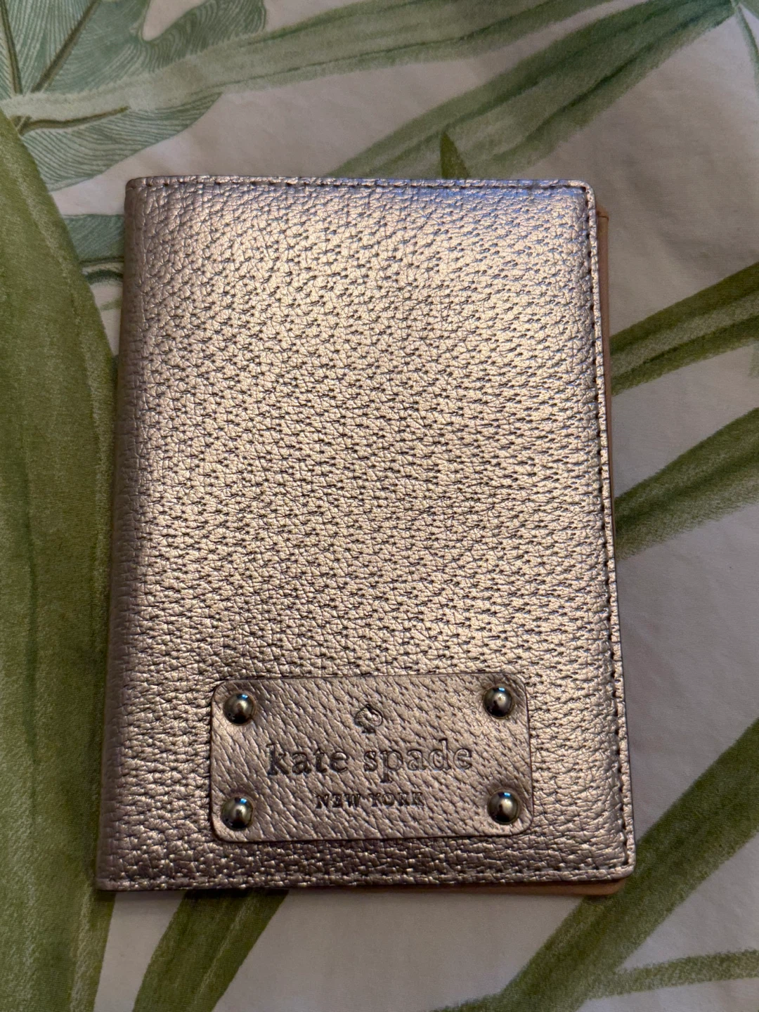 Kate spade metallic rose gold passport cover / holder - photo 4