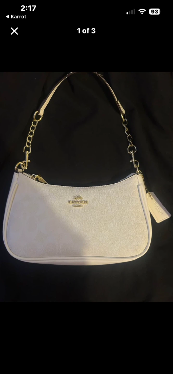Coach White Signature Shoulder Bag