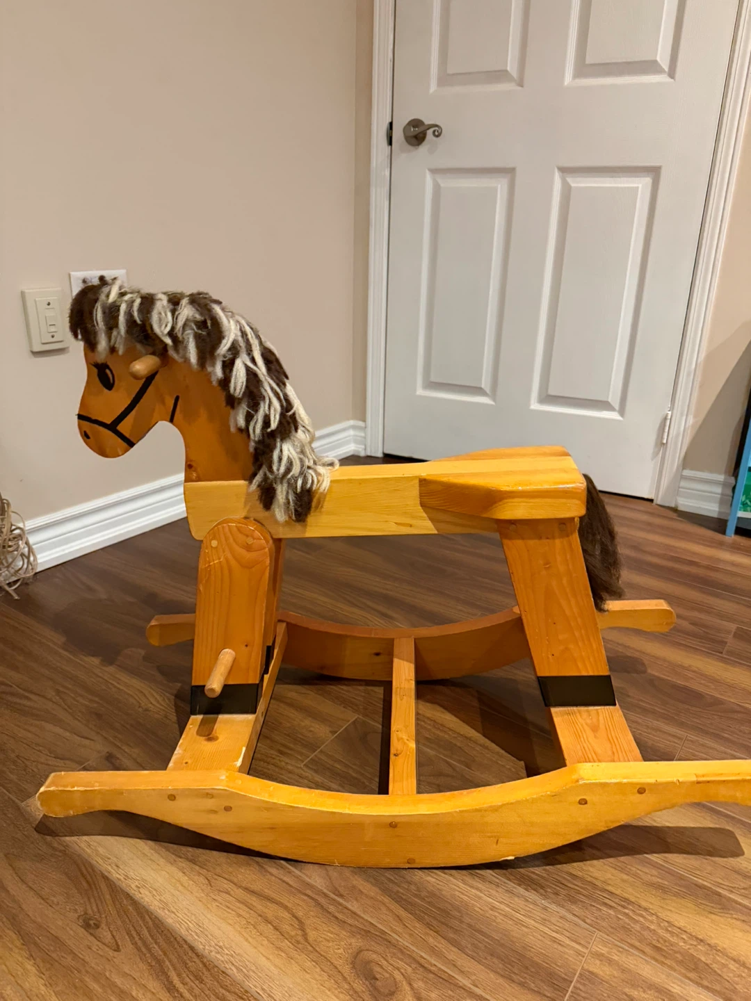 Kids solid wood rocking horse, great condition