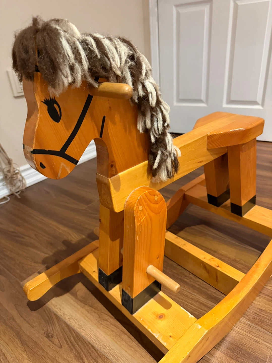 Kids solid wood rocking horse, great condition - photo 3