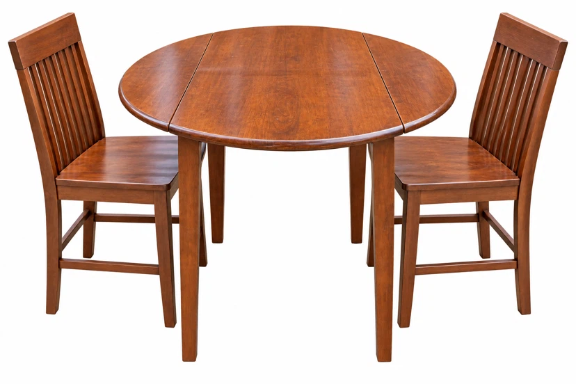 Drop Leaf Dining Table Set with Two Chairs