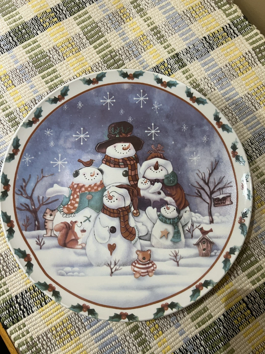 Decorative Snowman Christmas Plate