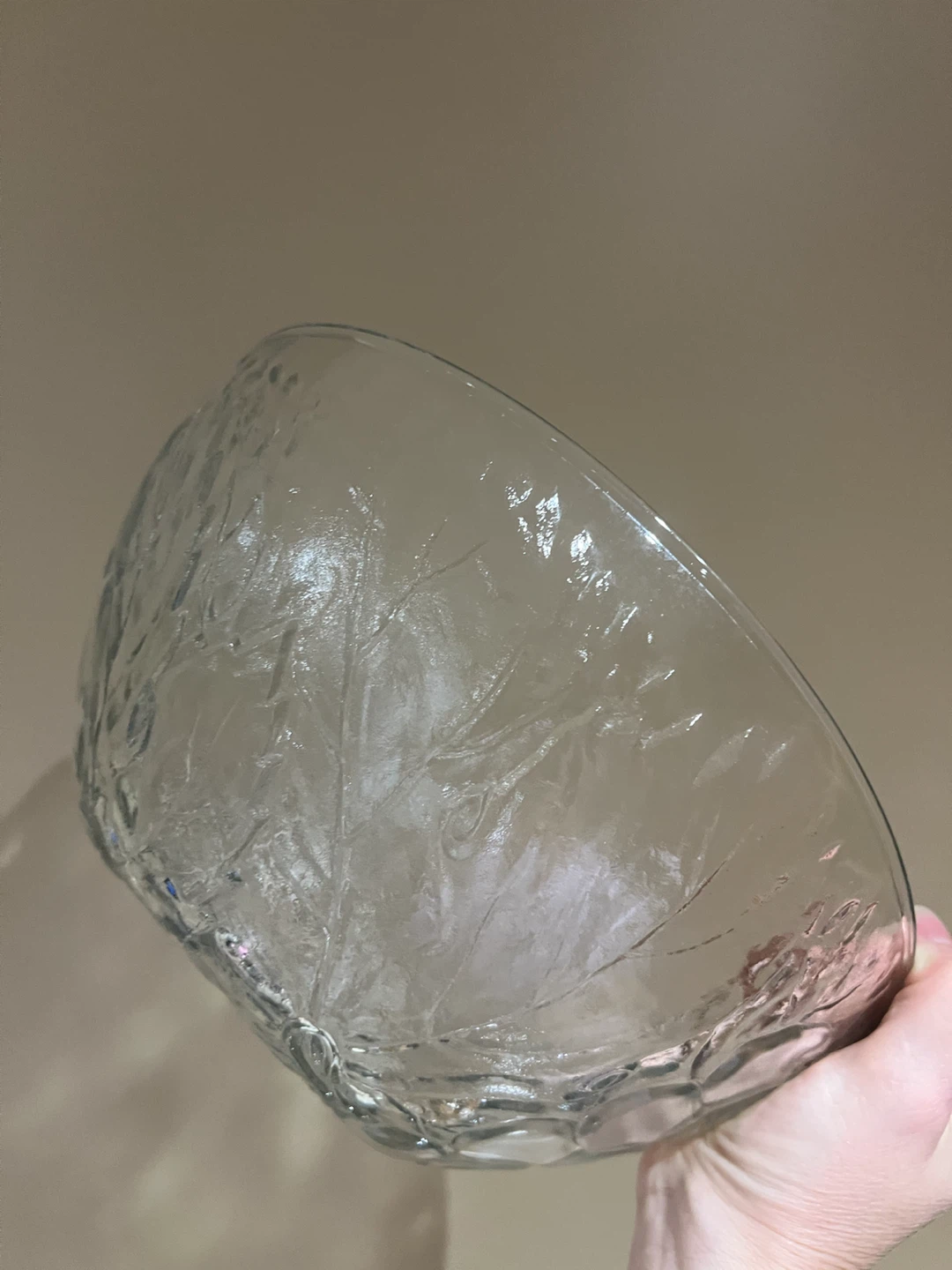 Clear Glass Bowls Set with Grape Design - photo 3