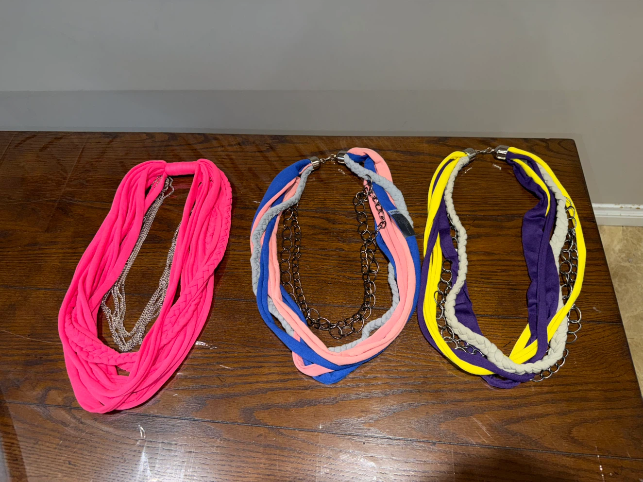 Fabric scarf necklaces