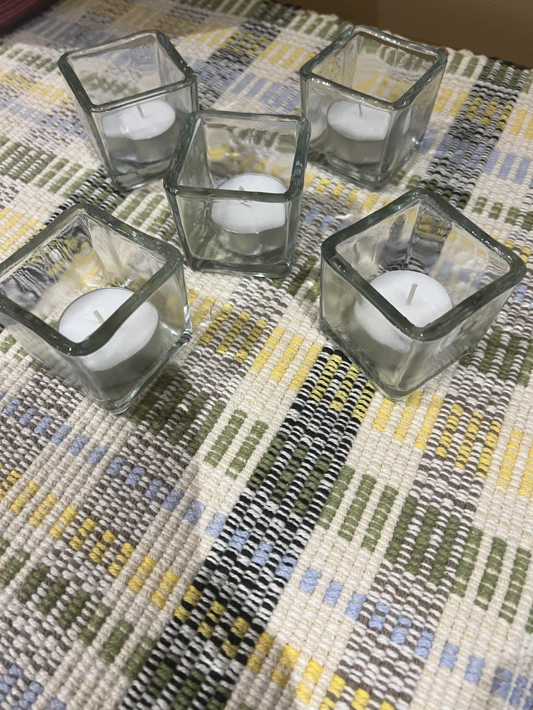 Set of 5 Square Glass Tealight Holders - photo 2