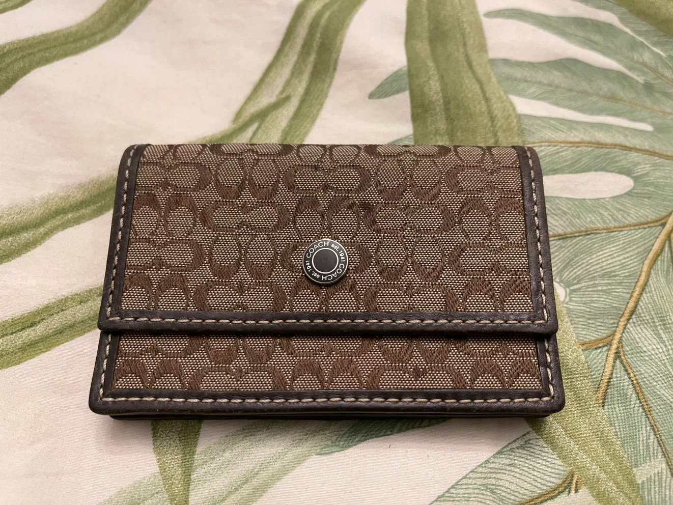 Authentic Coach Signature print card holder