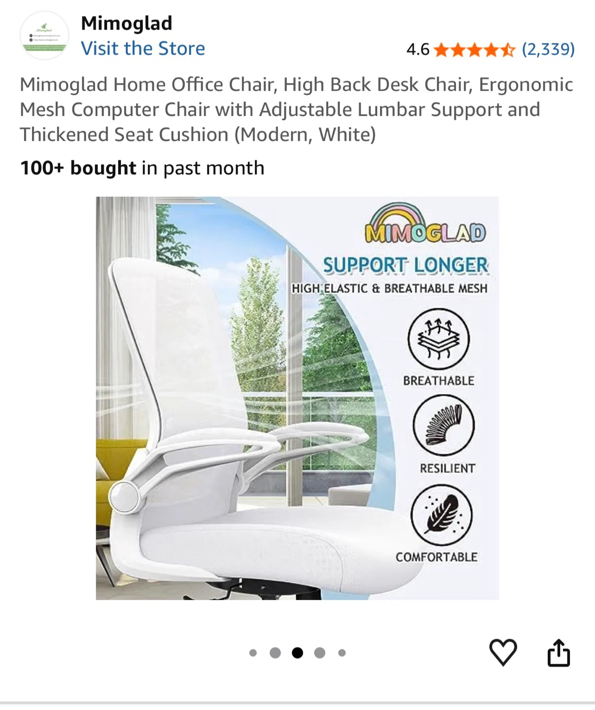 Mimoglad Ergonomic White Home Office Chair- brand new - photo 4