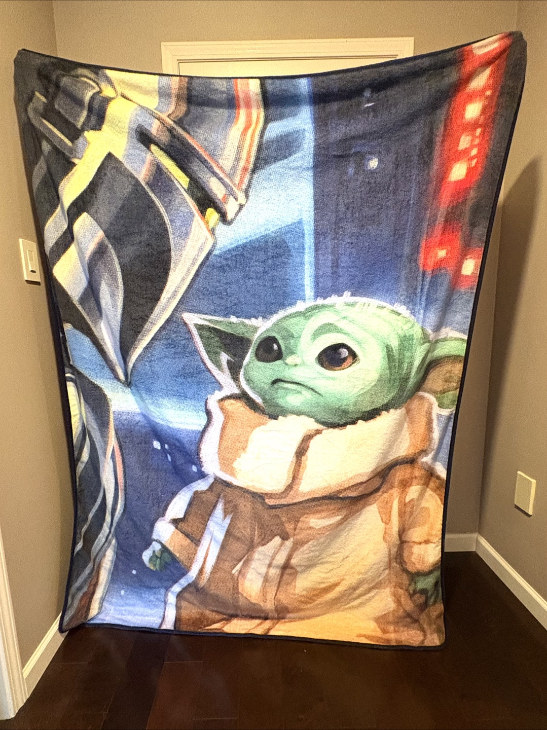 Star Wars The Mandalorian Grogu Thick Fleece Throw
