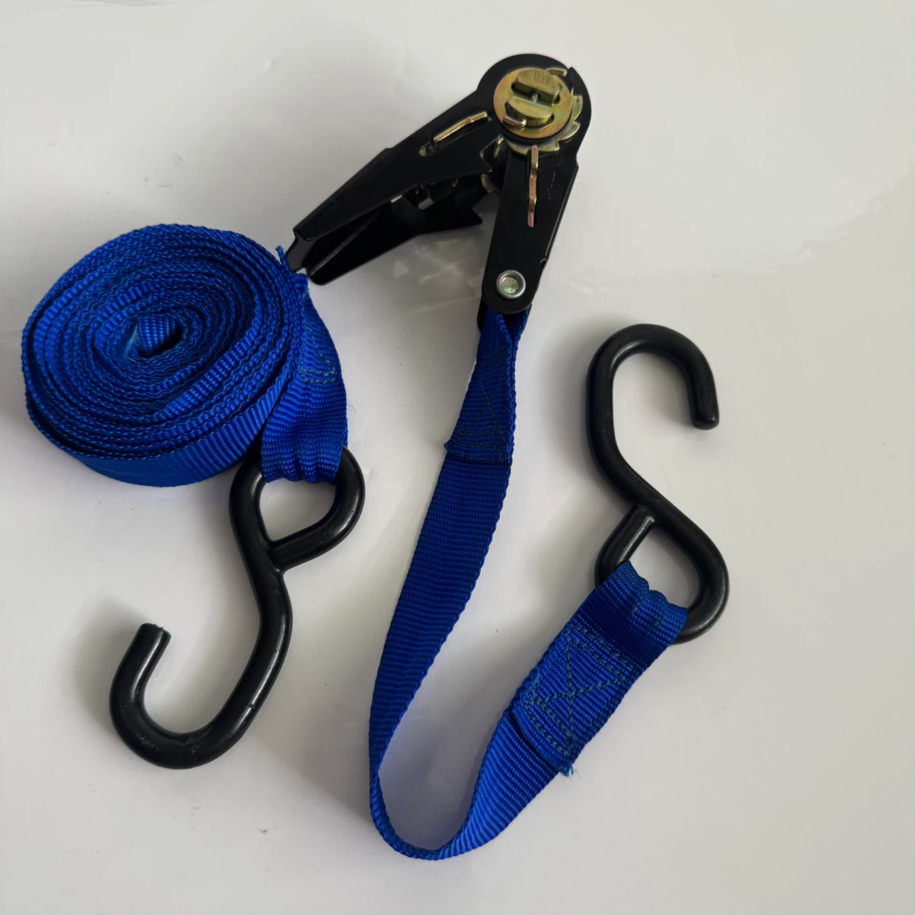 Blue Ratchet Tie Down Straps with S Hooks - photo 3