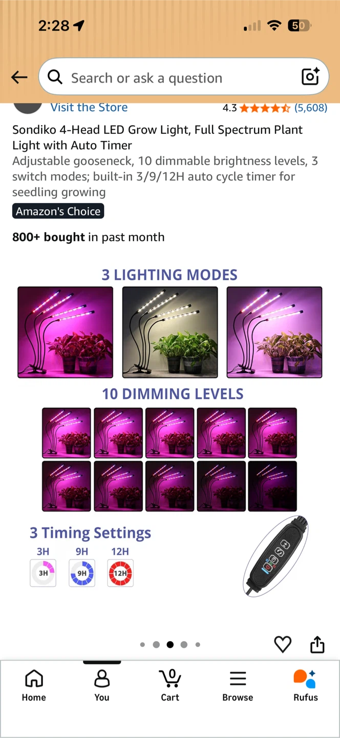 Sondiko 4-Head LED Grow Light - photo 2