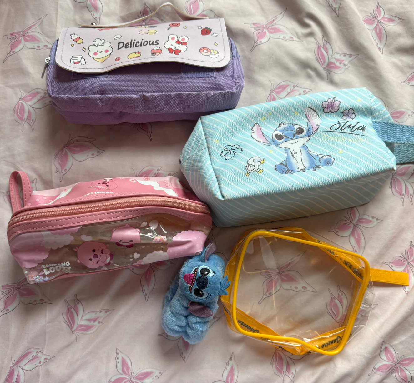 Set of 4 Character Pencil Cases and Accessory